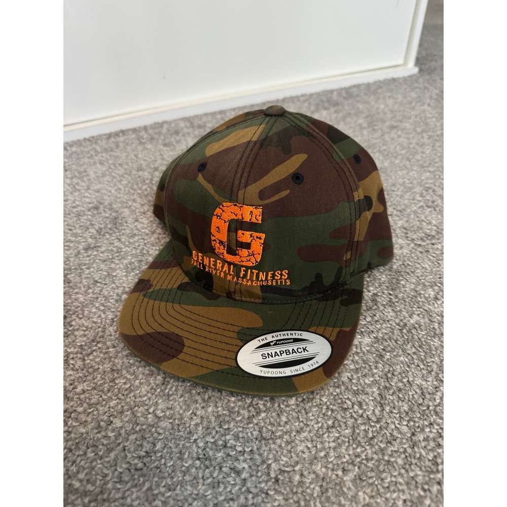 Yupoong General Fitness Camouflage Snapback Hat Men Orange Green Woodland Camo